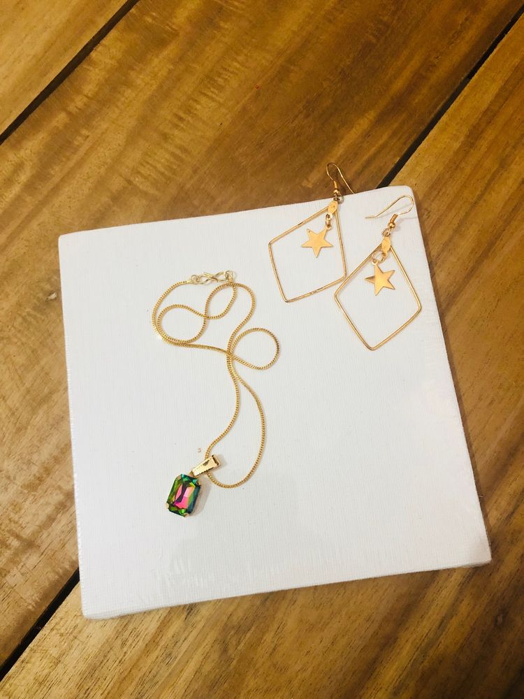 Simple Chain With Stone Pendant