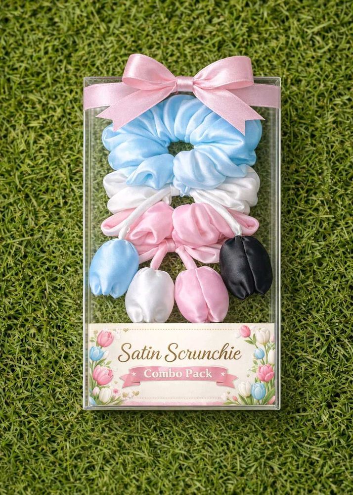 Satin Scrunchie Combo Pack (pack of 4)