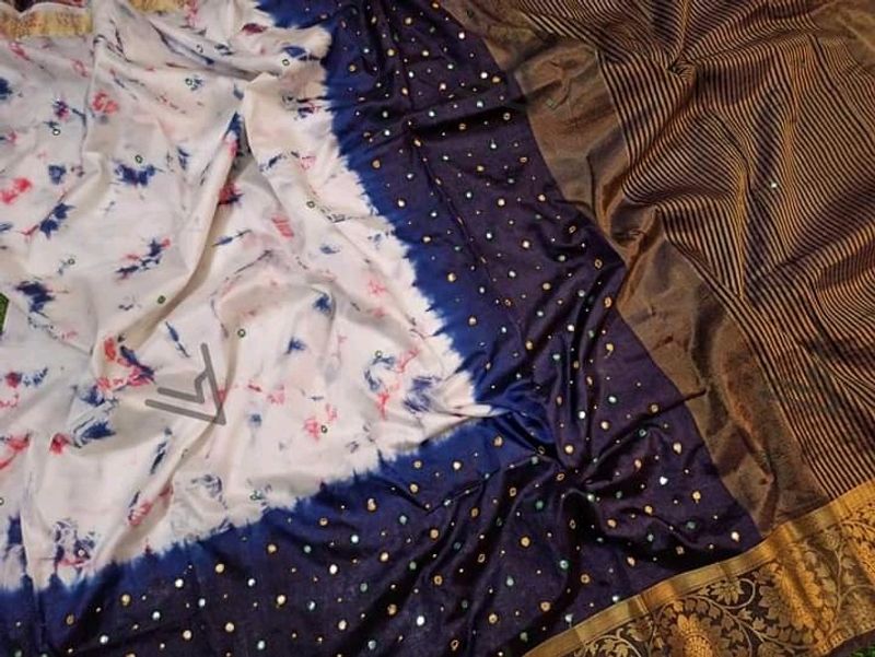 White Shibori Saree