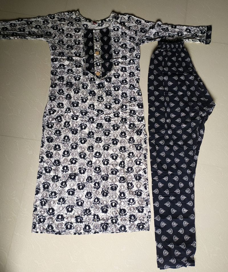 Black And White  Kurti Set