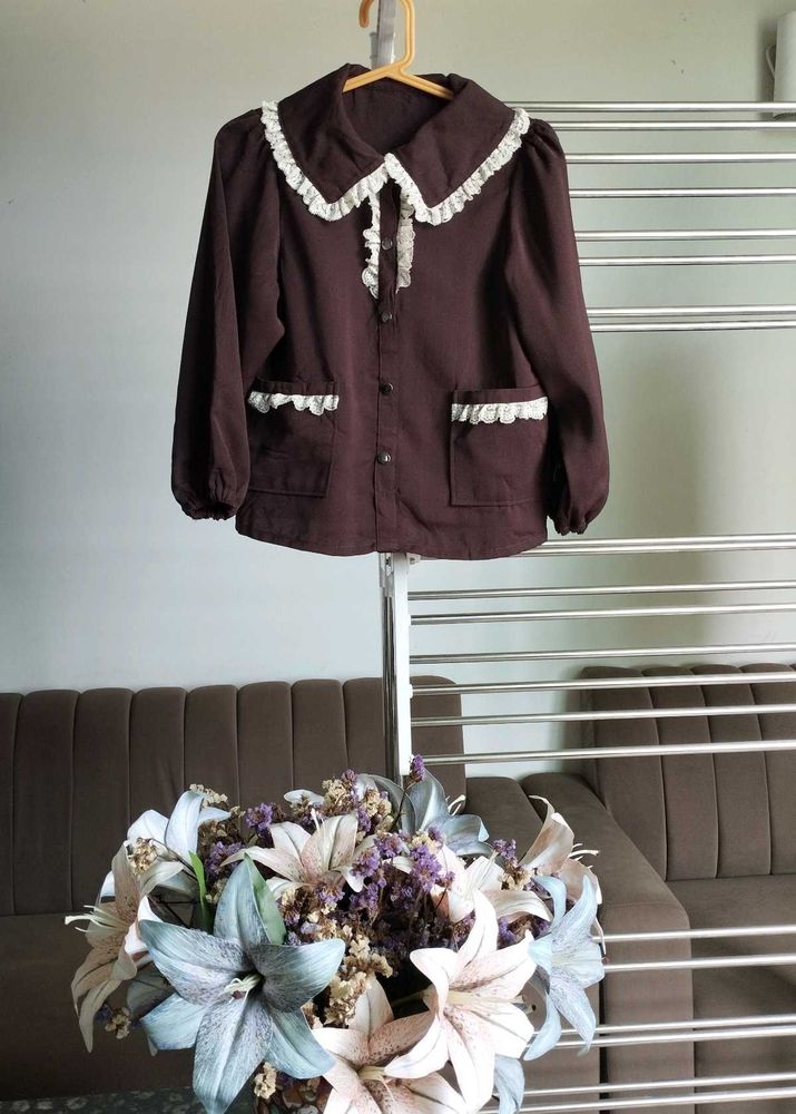 Vintage Lace Trim Blouse