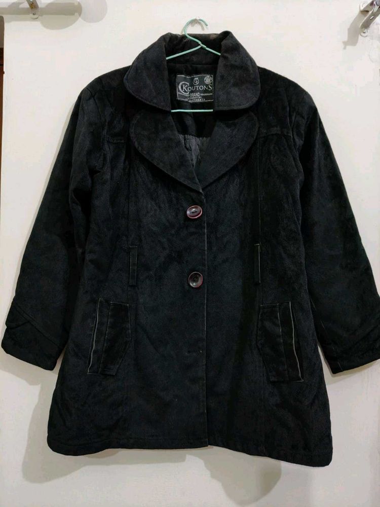 Elegant Black Velvet Coat