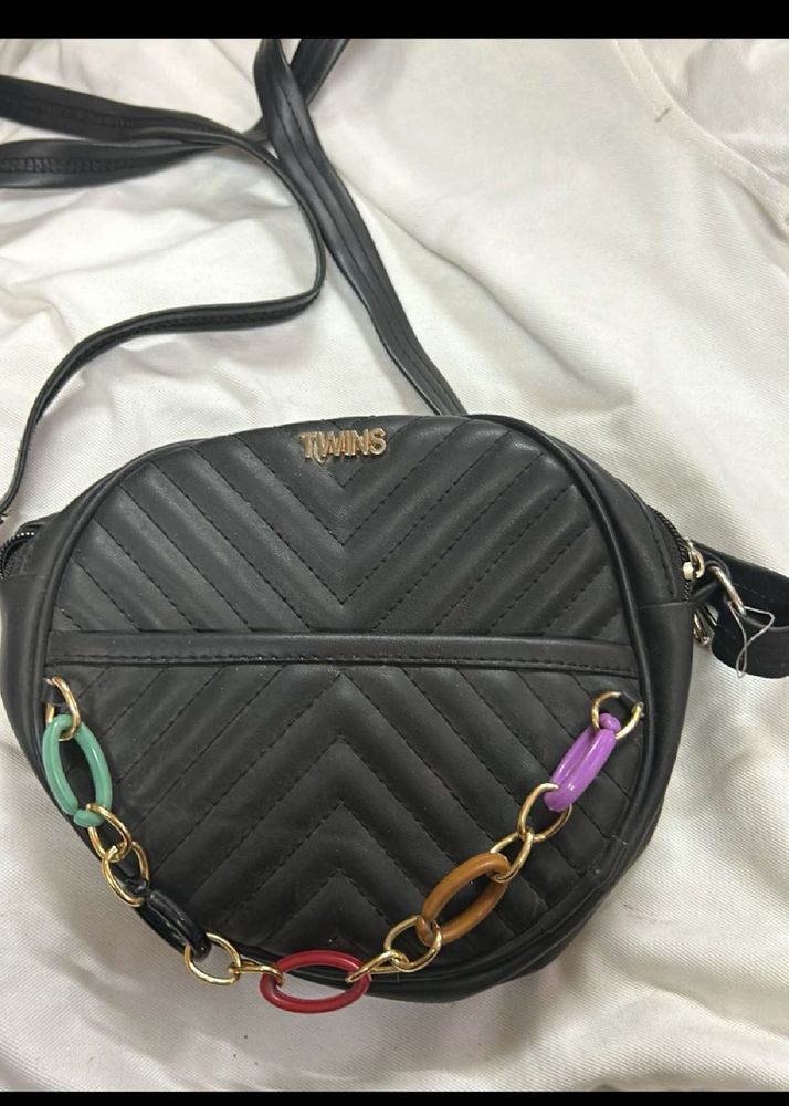 Twins Black Crossbody Bag