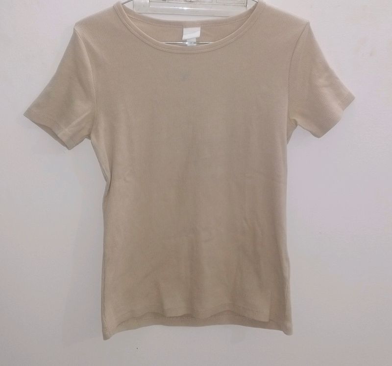 Fitted T- Shirt From H&amp;M Basics