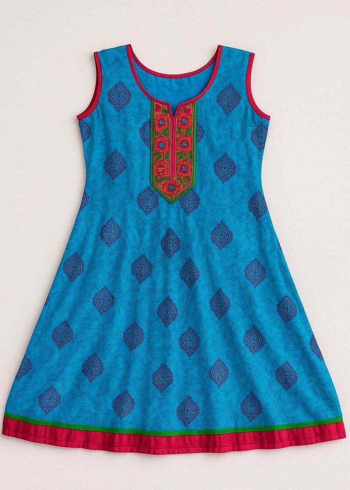 Elegant Blue Floral Dress