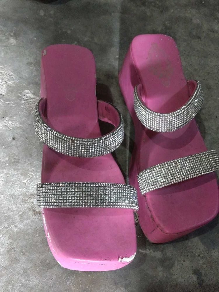 Pink Rhinestone Slides