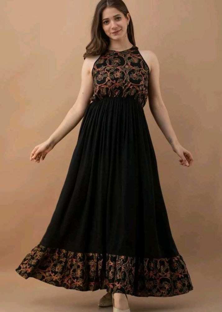Daevish Women A-line Multicolor Maxi/Full Dress