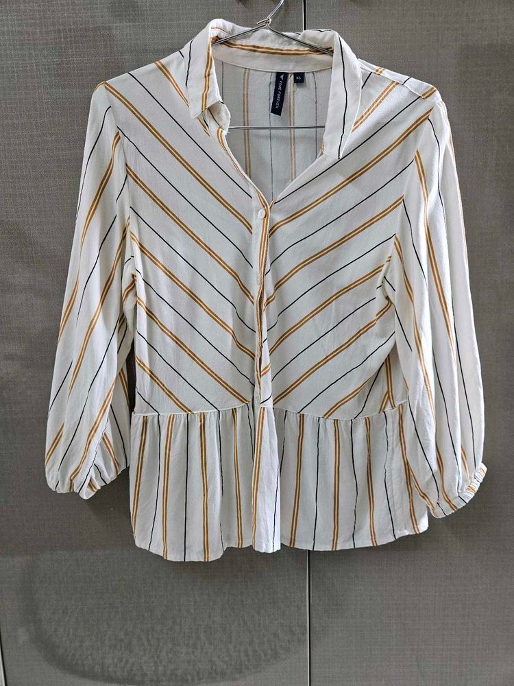 Striped Button-Down Top