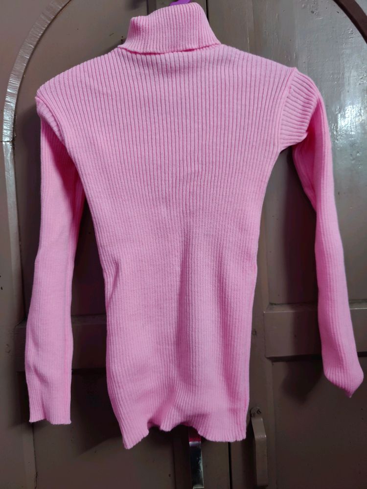 Pink High neck Sweater