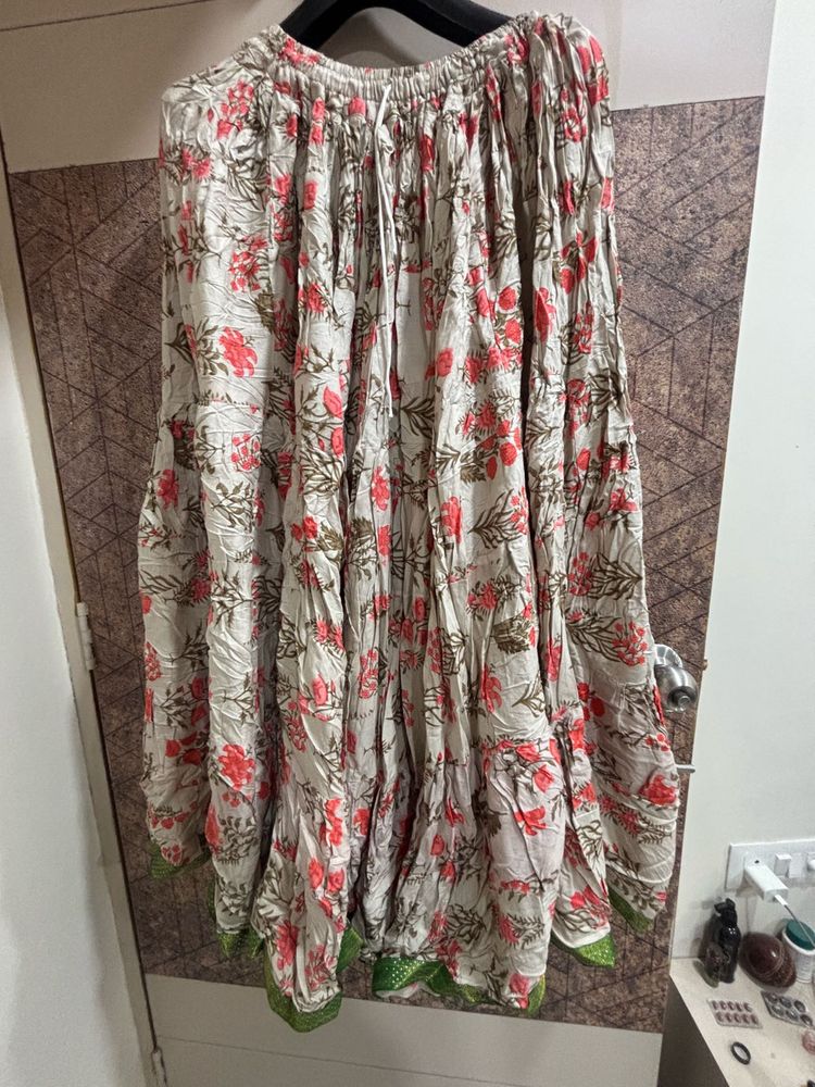 Floral Print Ethnic Skirt