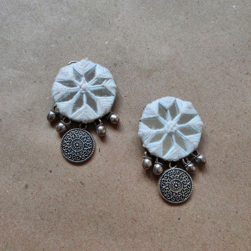 Mirror Embroidery Earrings - 55