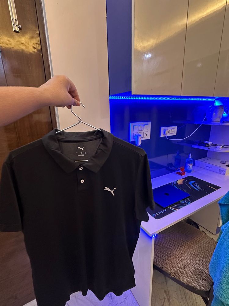 Black Puma Polo Shirt - Size Large