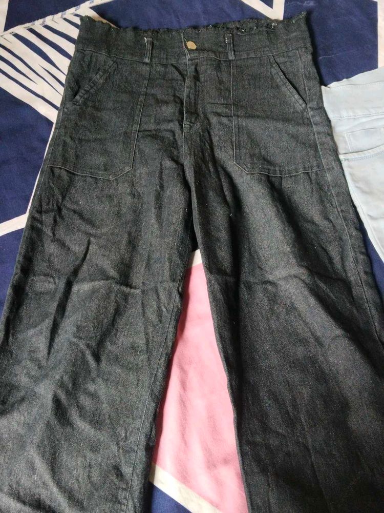 Wide Leg Denim Pants