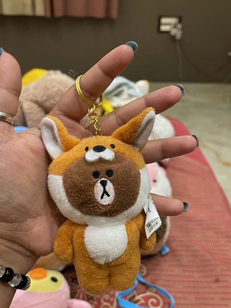 Cute Fox Plush Keychain