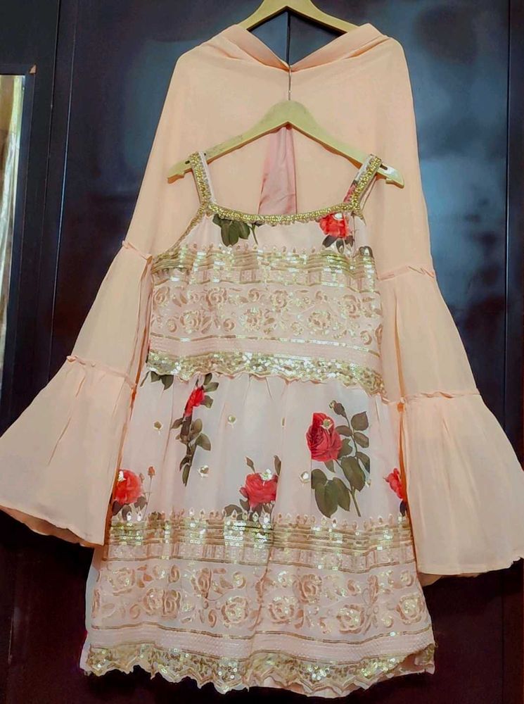 Peach Sharara Suit Without Dupatta For 36 Bust