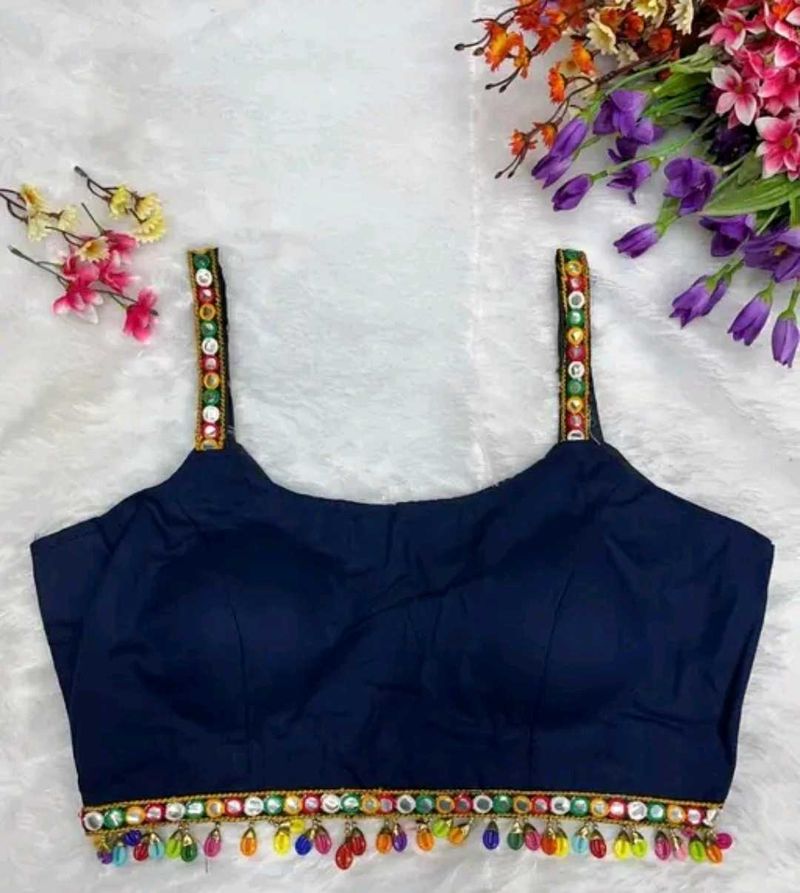Embellished Navy Blouse|| Navratri Special Blouse