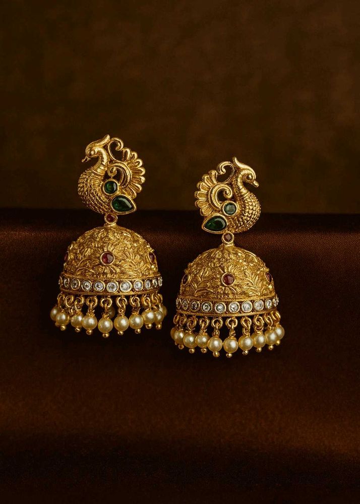 Elegant Gold Jhumka Earrings