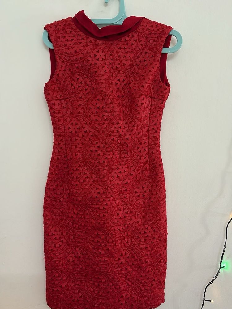 Italian Red Sleeveless Dress