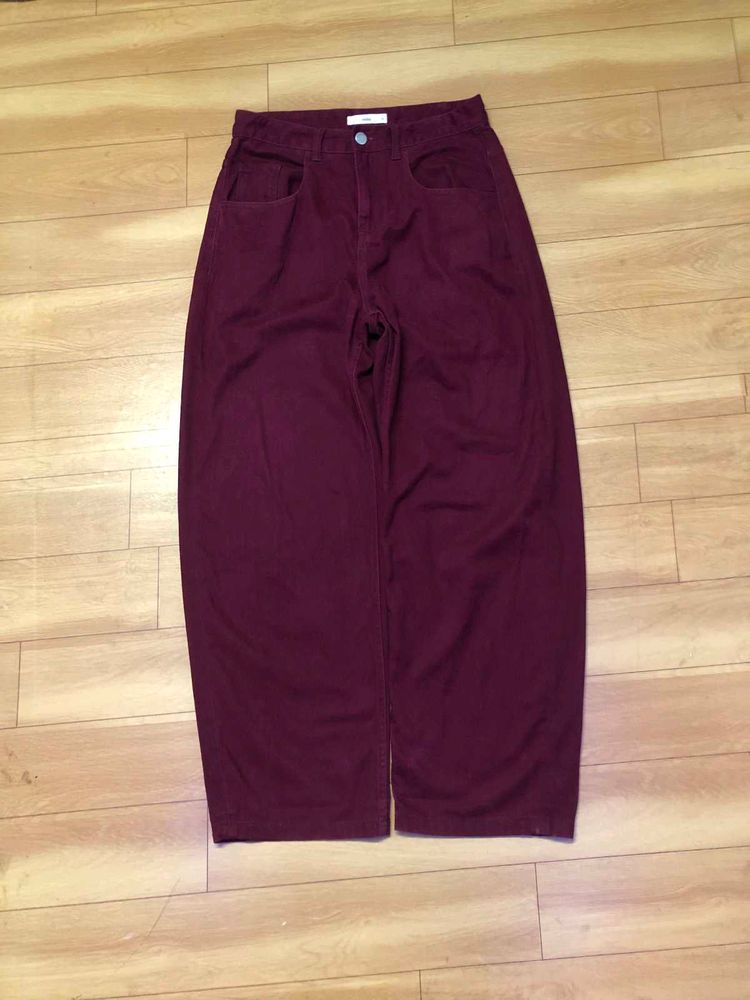 Maroon Wide Leg Pants