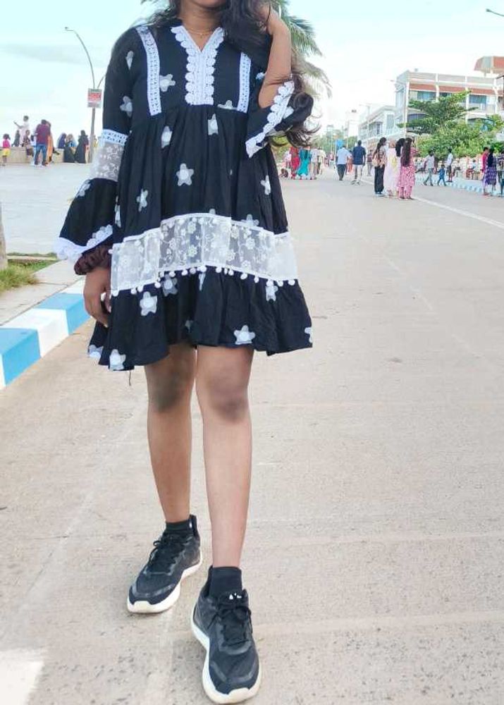 Cute Black &amp; White Babydoll Dress