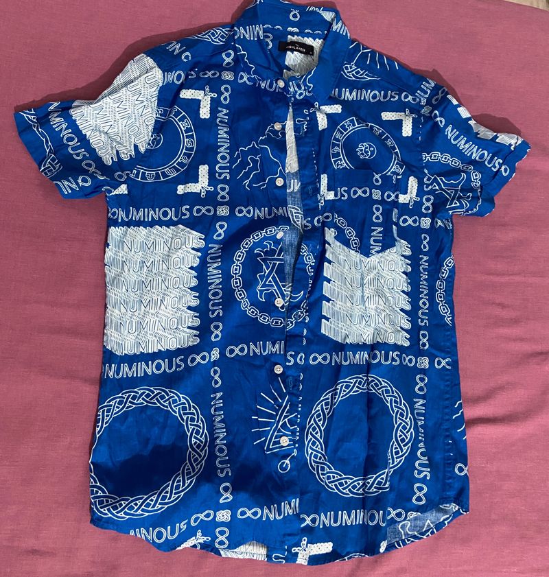 Men/women Blue Slim Fit Shirt