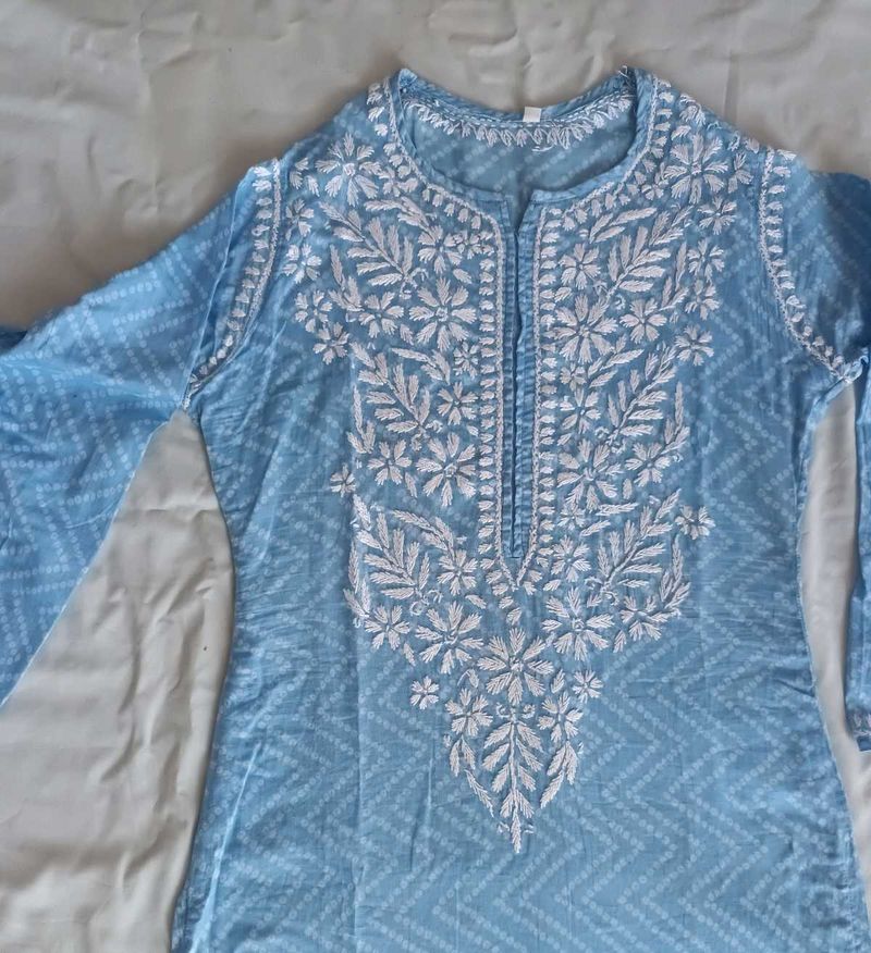 Short Handwork Chikan Kurta