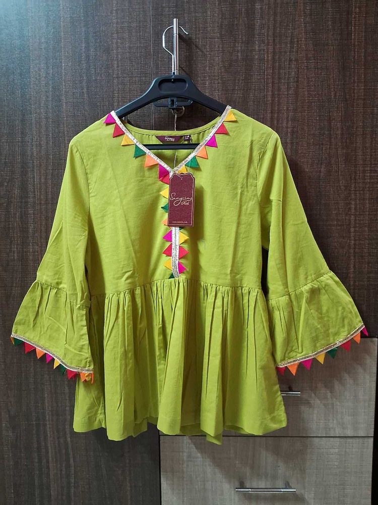 New Pure Cotton Peplum Top