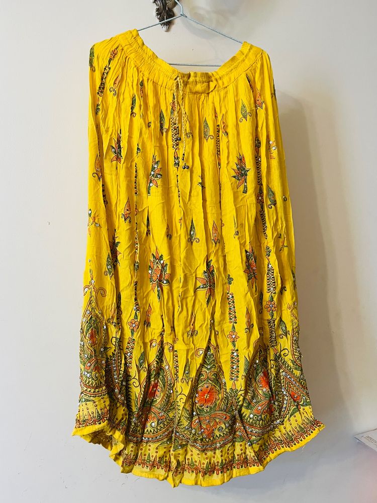 Yellow Ethnic  Skirt