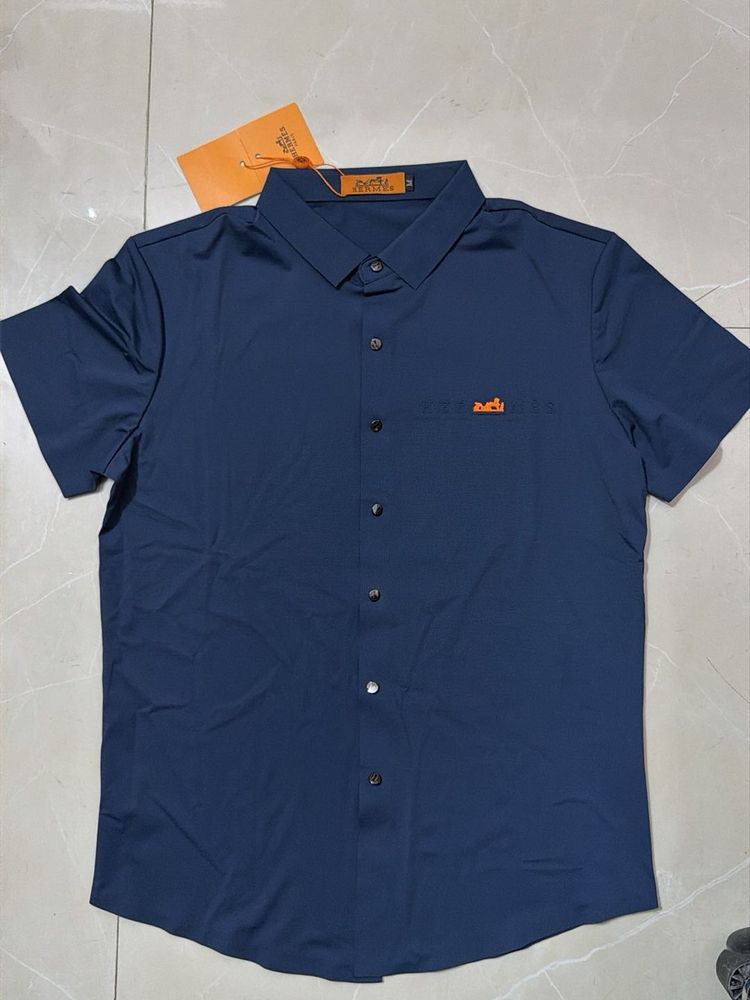 Men’s Hermes Blue Stitchless Shirt