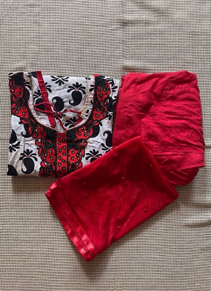 Cotton Salwaar Suit With Dupatta