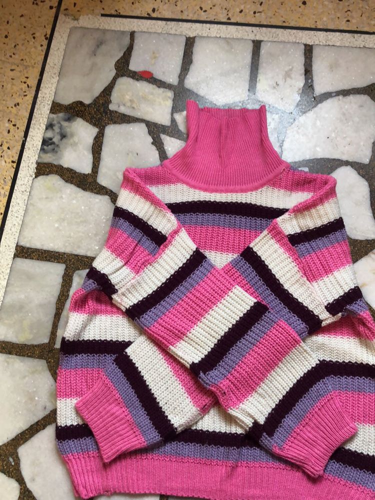 Striped Turtleneck Sweater