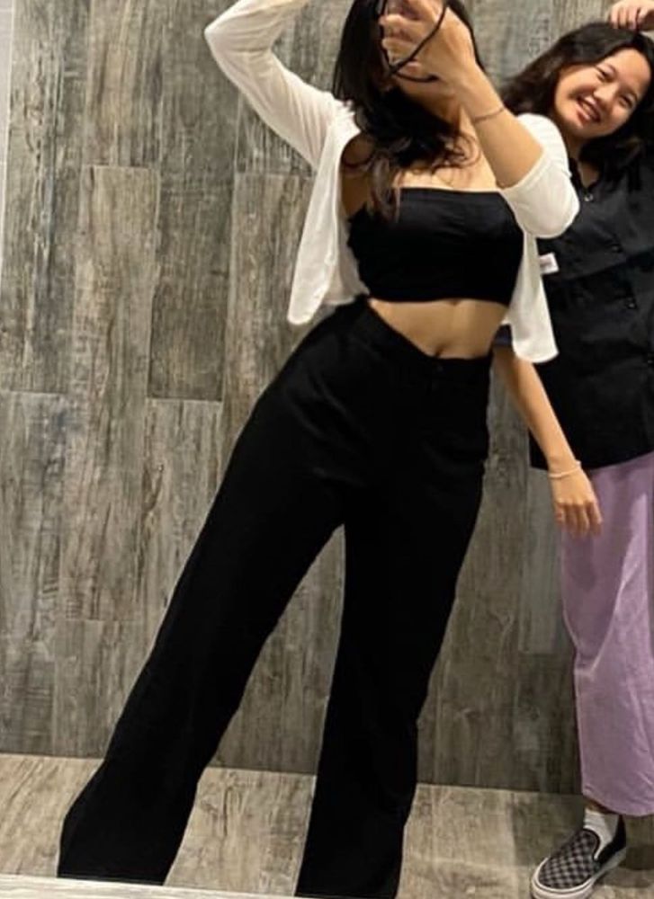 high Waist 🔥 Black Flared Pants 27-30 long41-42