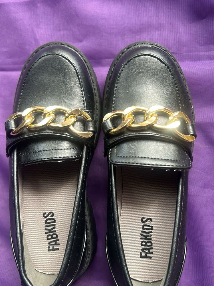 FABKIDS Black Loafers