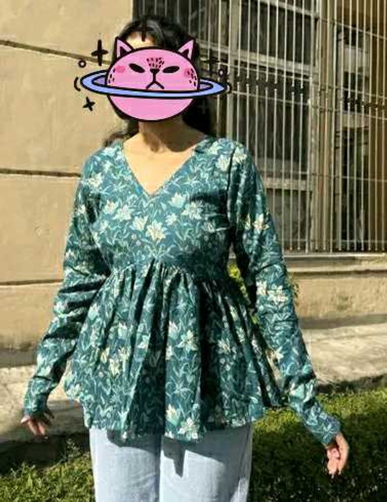 Floral Print Peplum Top