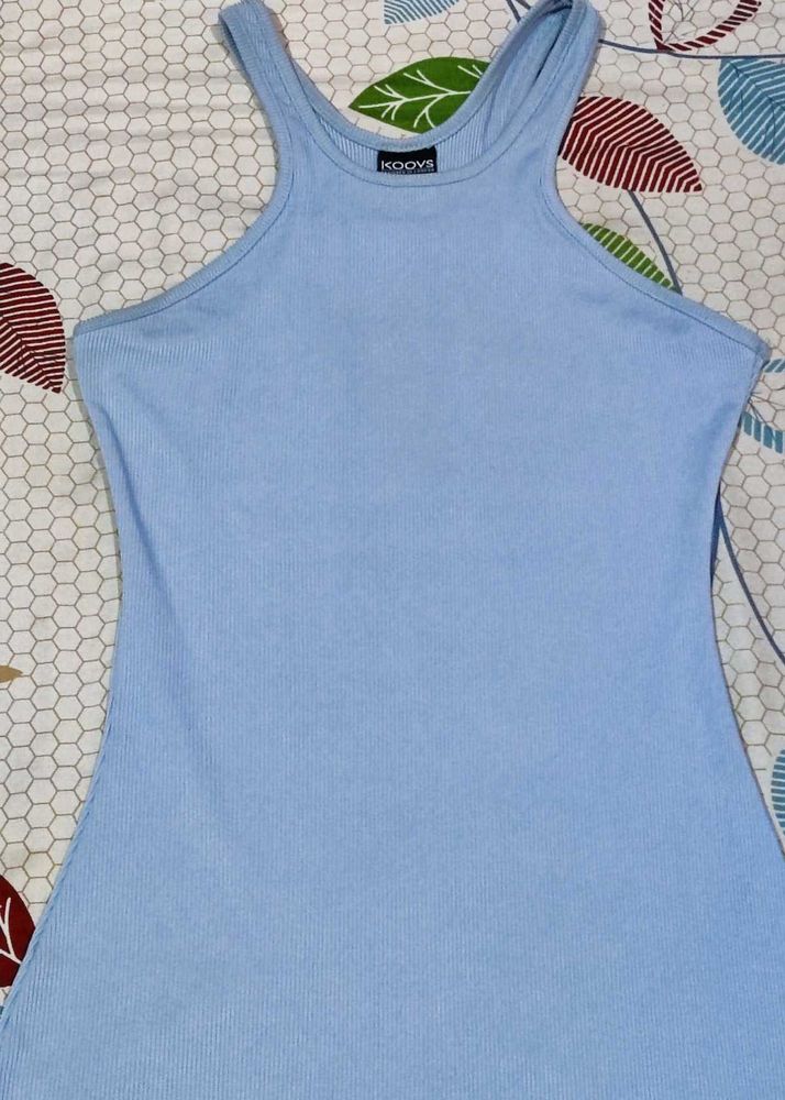 KOOVS Light Blue Bodycon Dress