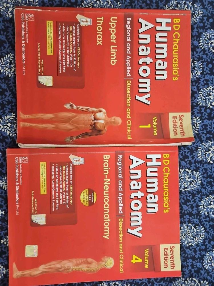 BD Chaurasiya Human Anatomy edition 1 and 4