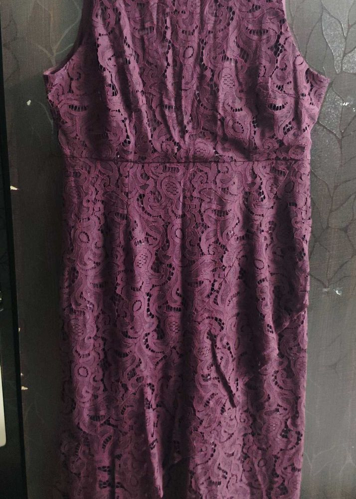 Burgundy Lace Dress
