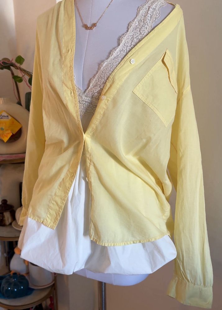 Yellow Button-Up Shirt