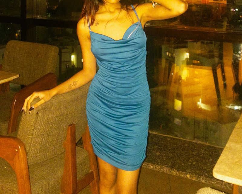 Blue Bodycon Mini Dress