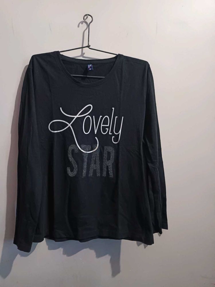 Casual Black T-shirt For Women