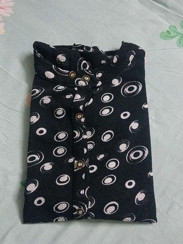 Patterned Button-Up Top