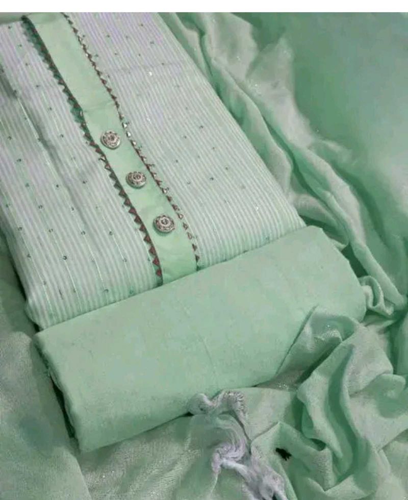 Mint Green Unstitched Suit Piece
