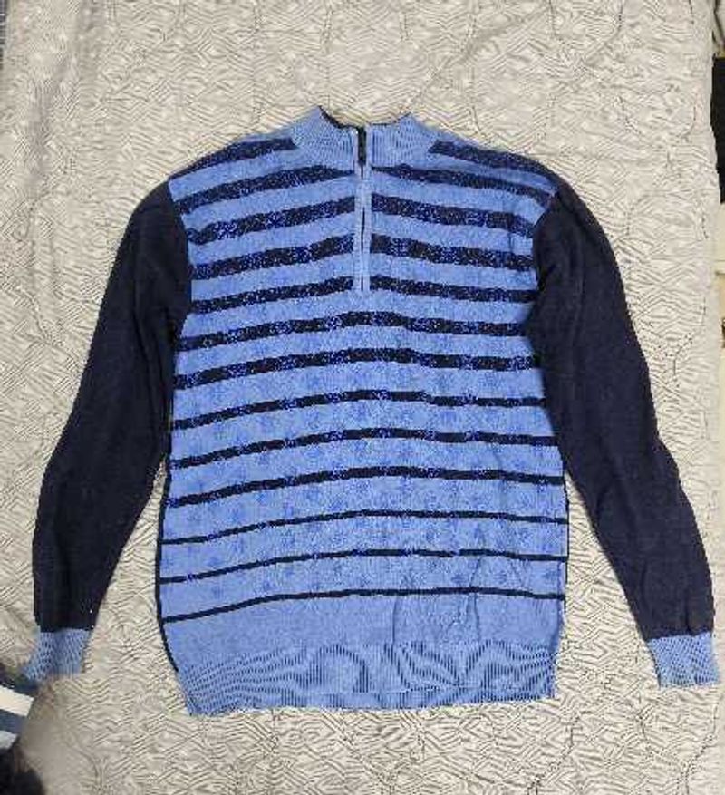 Blue Striped Sweater for Men