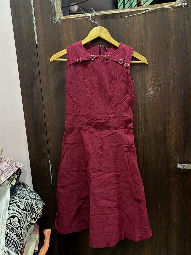 Maroon Sleeveless Dress