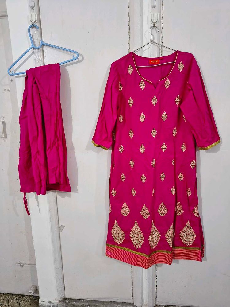 Pink Embroidered Kurta Set