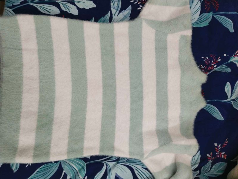 Striped Fuzzy Knit Top