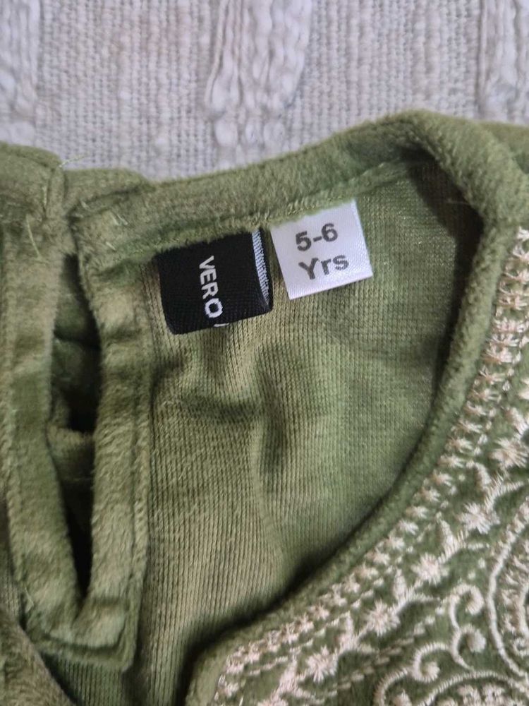 Green Embroidered Dress