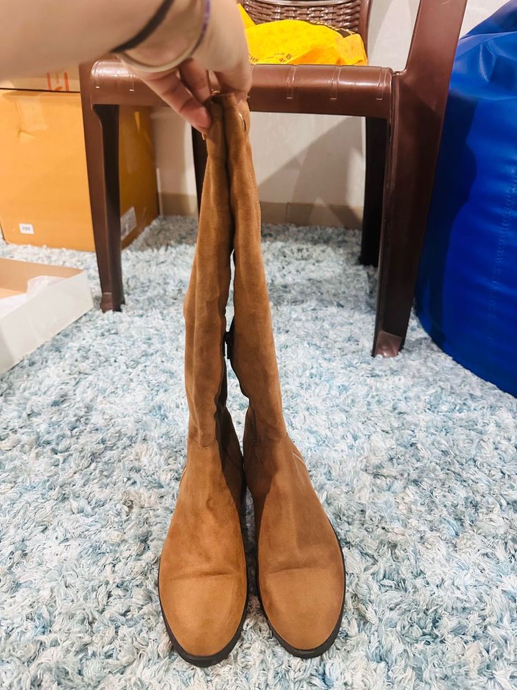 Tan Long Boots