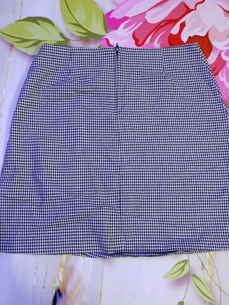(590)Gingham Mini Skirt