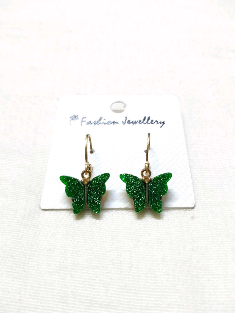Green Butterfly Earrings